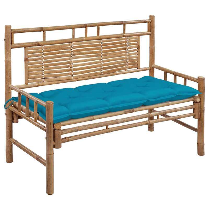 

vidaXL Garden Bench with Cushion 120 cm Bamboo