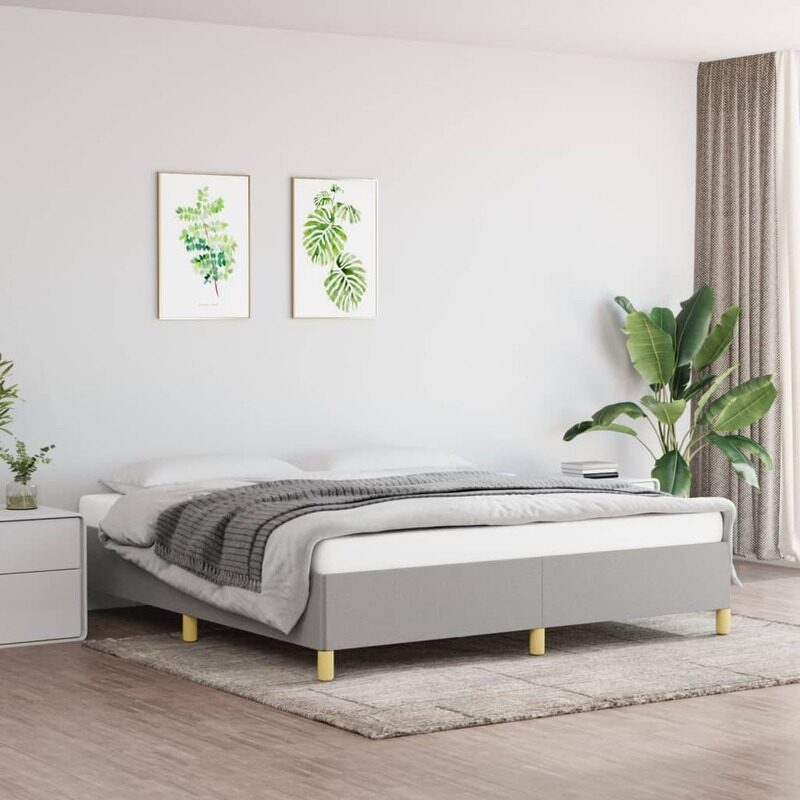 

vidaXL Bed Frame Light Grey 180x200 cm 6FT Super King Fabric