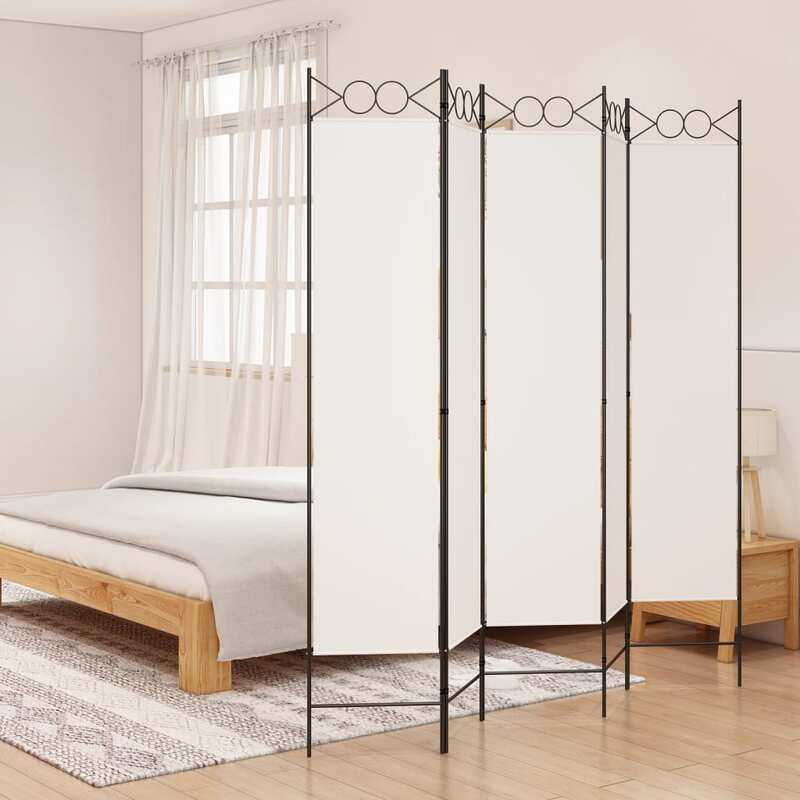 

vidaXL 5-Panel Room Divider White 200x200 cm Fabric