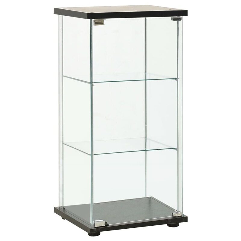 

vidaXL Storage Cabinet Tempered Glass Black