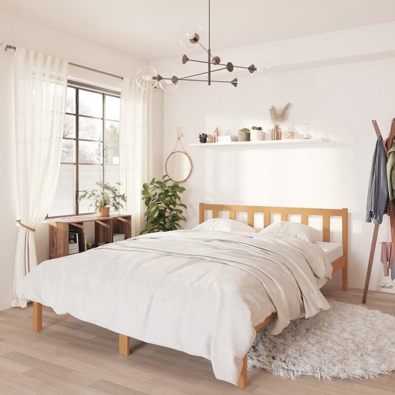 

vidaXL Bed Frame Honey Brown Solid Pinewood 120x200 cm