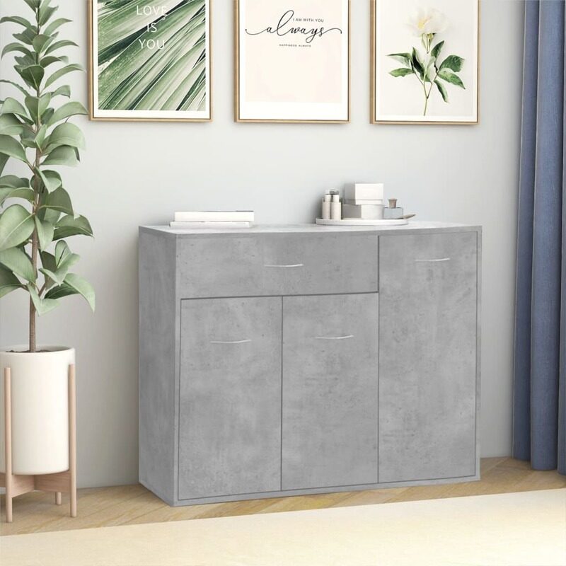 

vidaXL Sideboard Concrete Grey 88x30x70 cm Engineered Wood