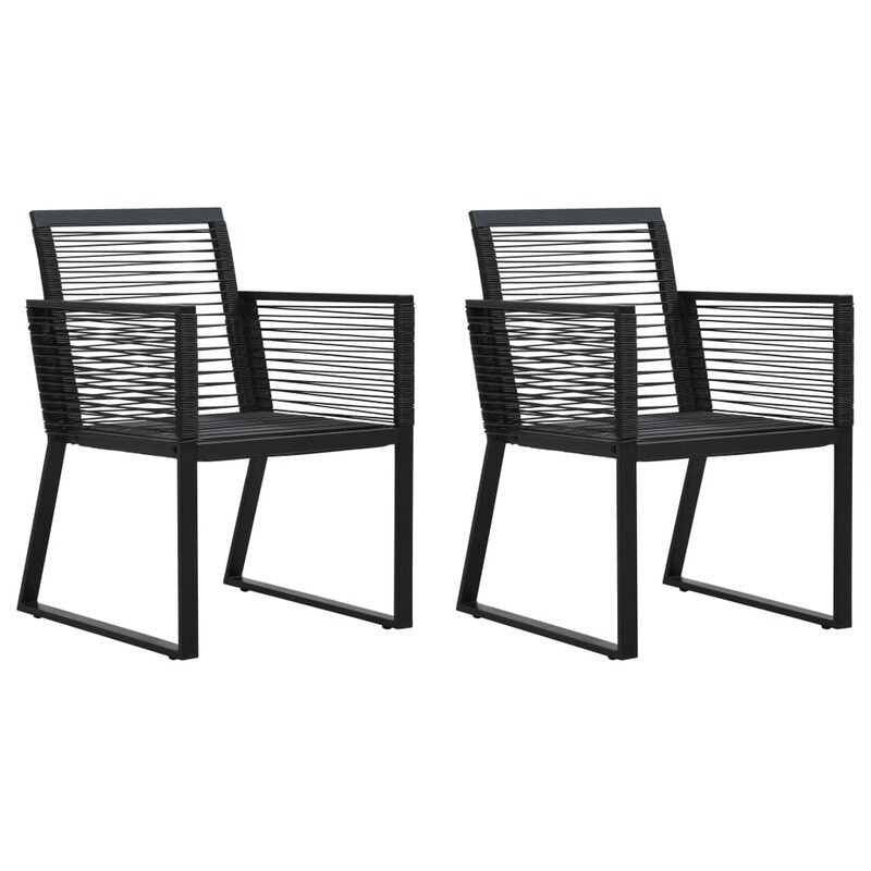 

vidaXL Garden Chairs 2 pcs Black PVC Rattan