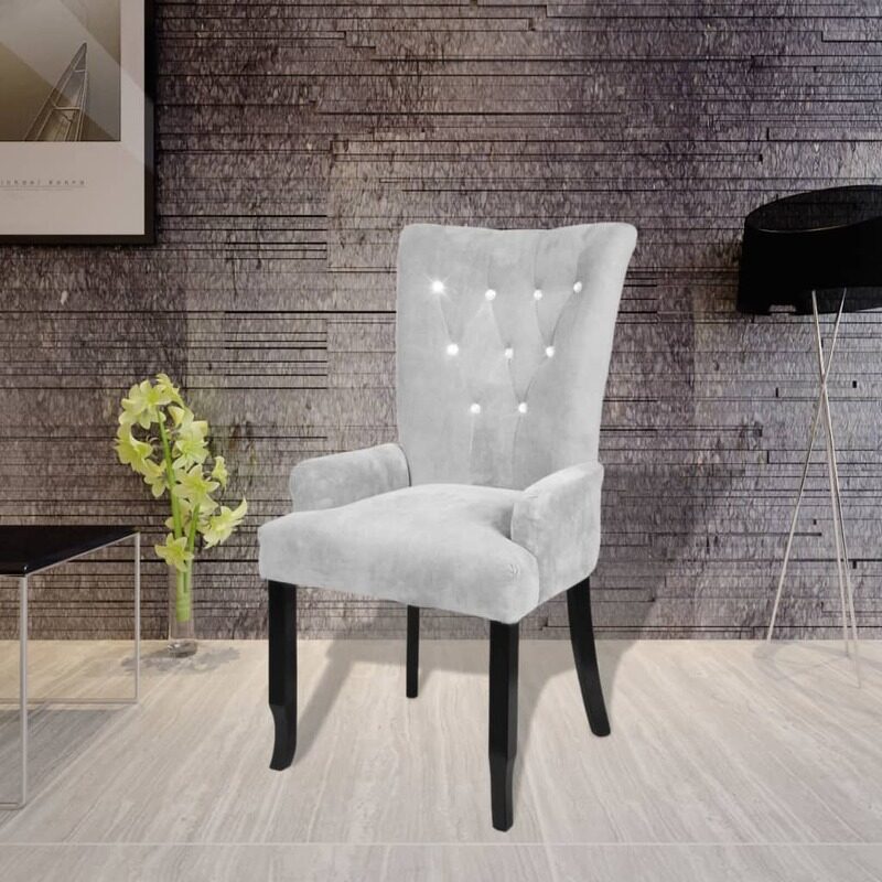 

vidaXL Armchair Silver Velvet