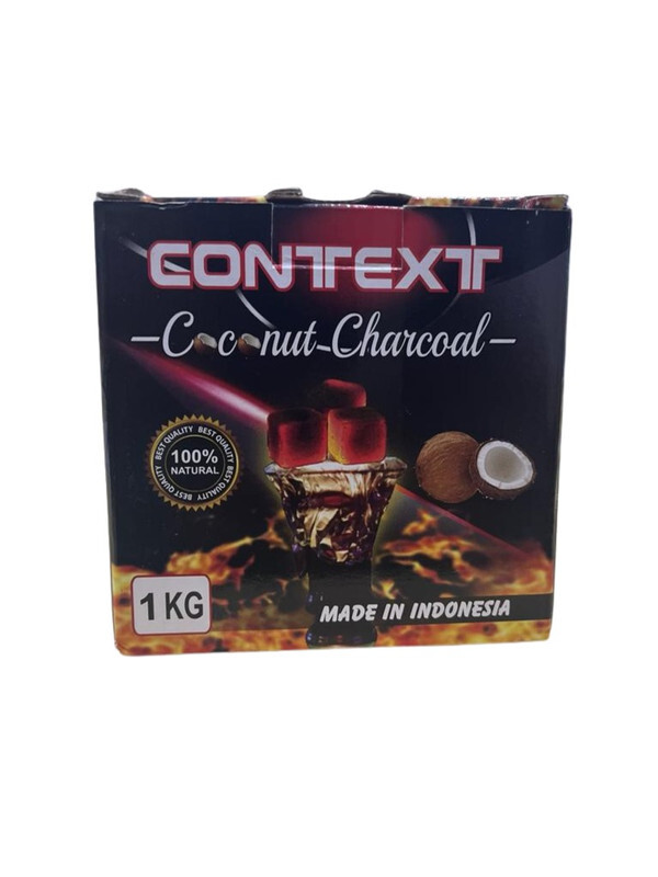 Context Hookah Charcoal - Natural Coconut Shisha Coal Cubes - Incense Burner Cube Briquettes - 62 Count & 1 KG (2.20 lbs) - Premium Quality 26mm (1x1x1 in)