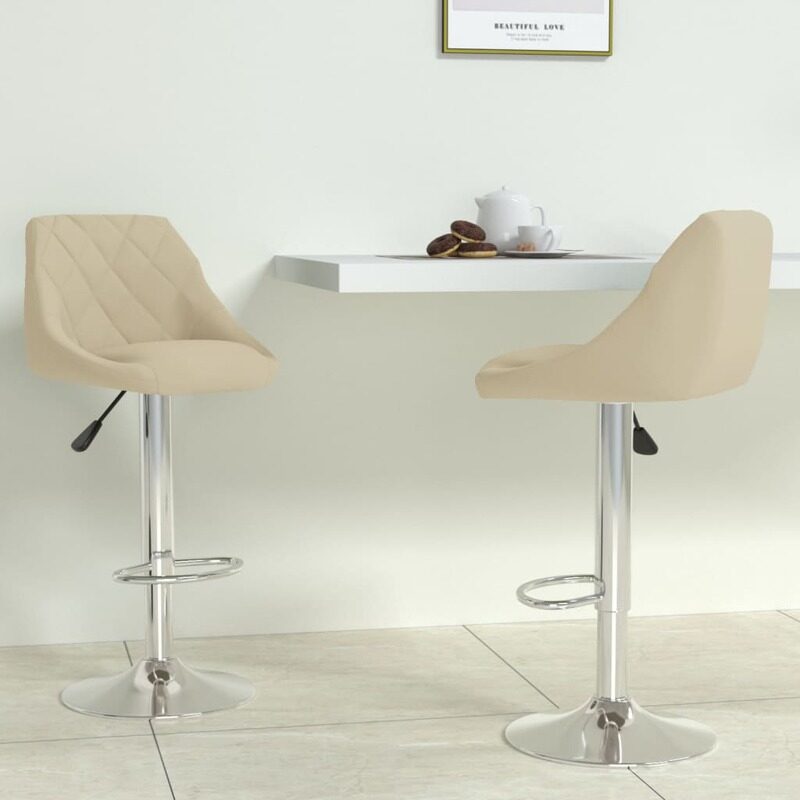 

vidaXL Bar Stool 2 pcs Cream Velvet