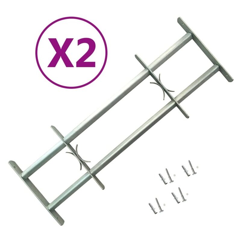 

vidaXL Adjustable Security Grilles for Windows 2 pcs 1000-1500 mm