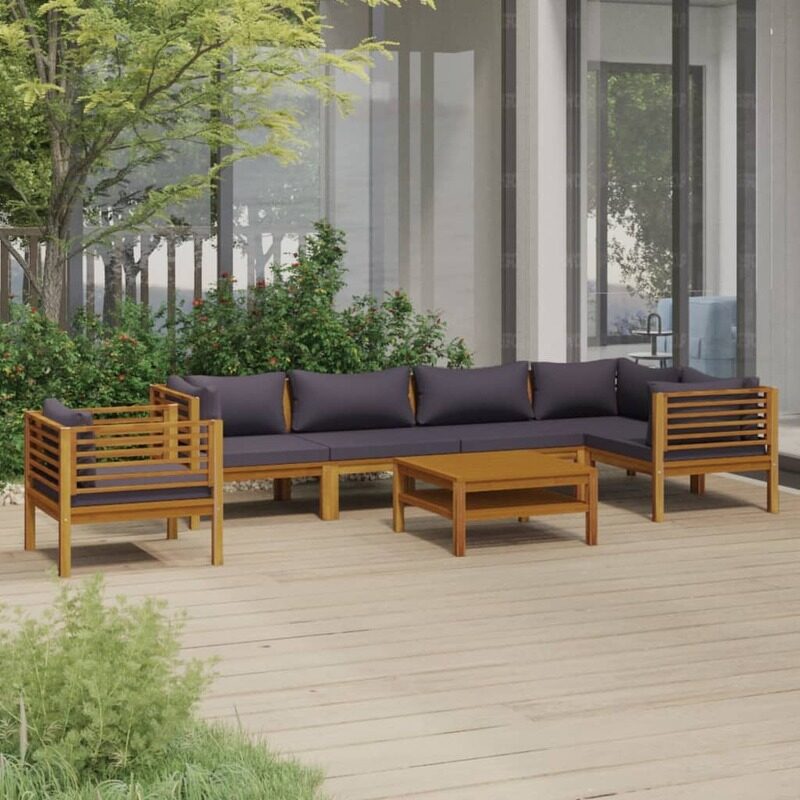 

vidaXL 7 Piece Garden Lounge Set with Cushion Solid Acacia Wood