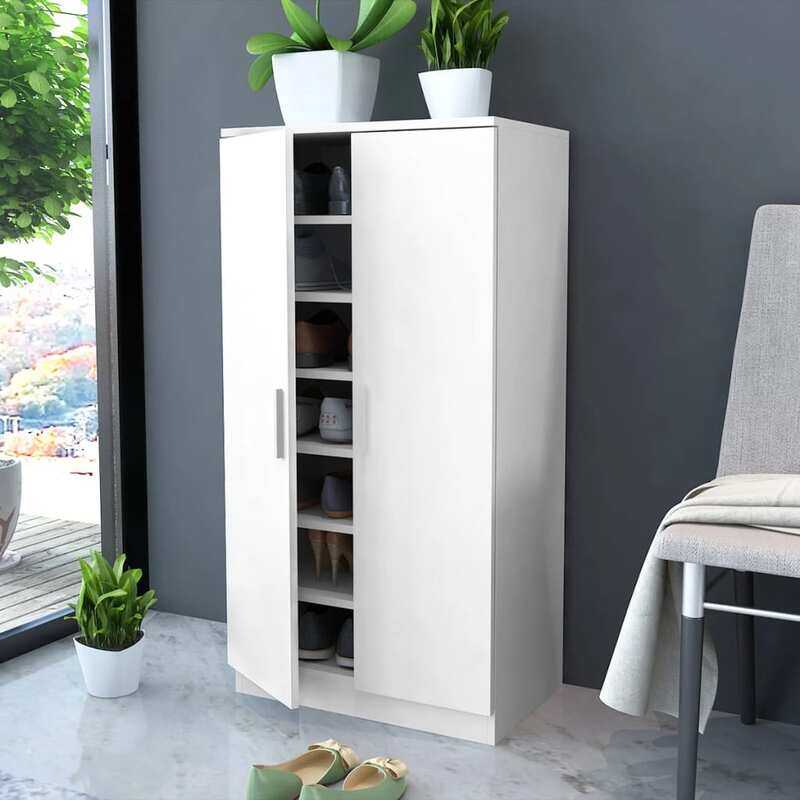 

vidaXL Shoe Cabinet 7 Shelves White