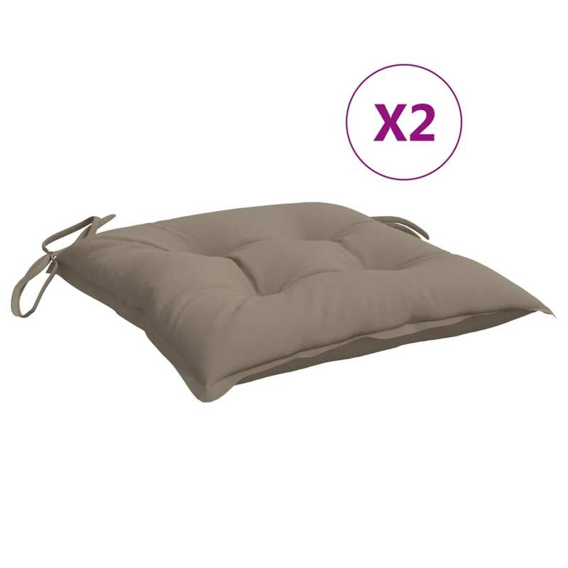 vidaXL Chair Cushions 2 pcs Taupe 50x50x7 cm Fabric