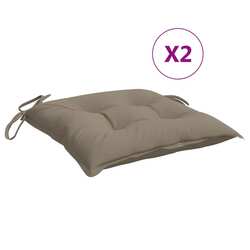 vidaXL Chair Cushions 2 pcs Taupe 50x50x7 cm Fabric