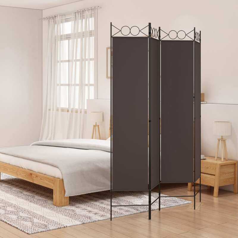 

vidaXL 4-Panel Room Divider Brown 160x200 cm Fabric