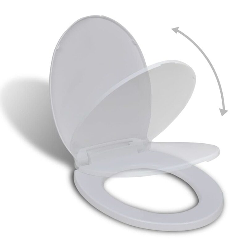 

vidaXL Soft-close Toilet Seat White Oval