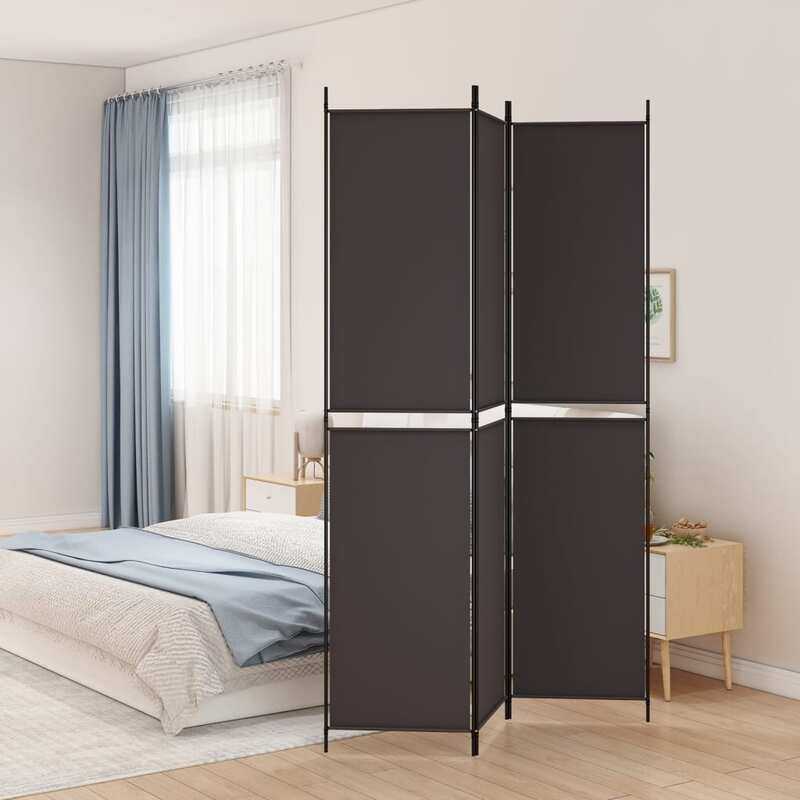 

vidaXL 3-Panel Room Divider Brown 150x220 cm Fabric