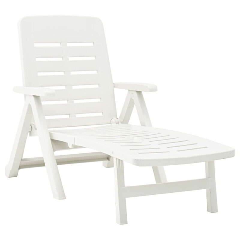 

vidaXL Folding Sun Lounger Plastic White