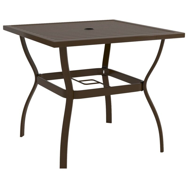 vidaXL Garden Table Brown 81.5x81.5x72 cm Steel