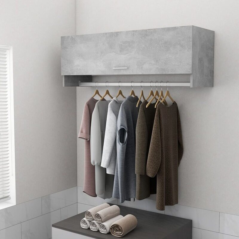 

vidaXL Wardrobe Concrete Grey 100x32.5x35 cm Engineered Wood