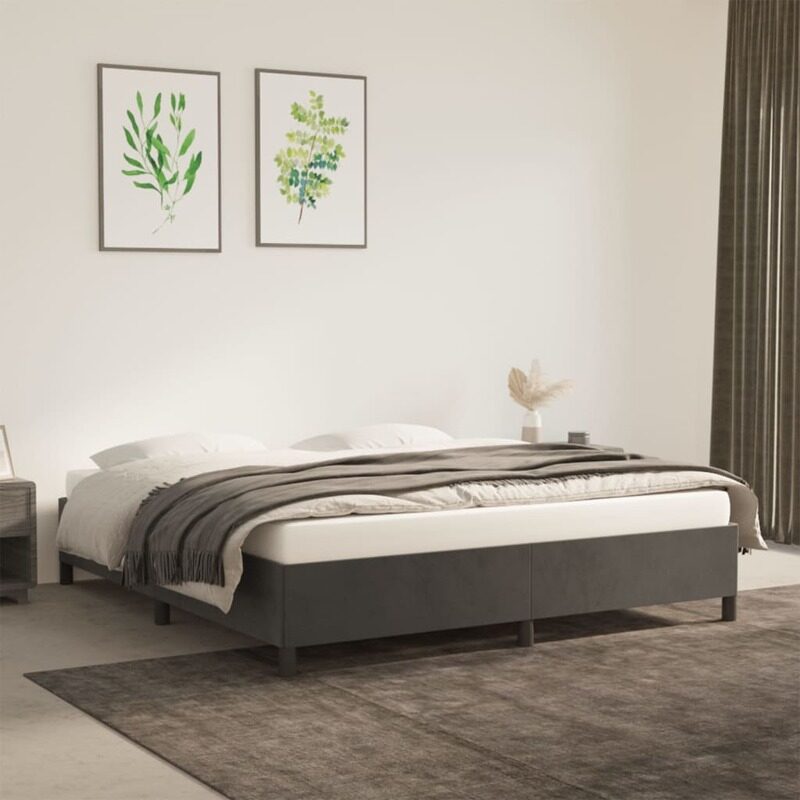 

vidaXL Bed Frame Dark Grey 180x200 cm 6FT Super King Velvet