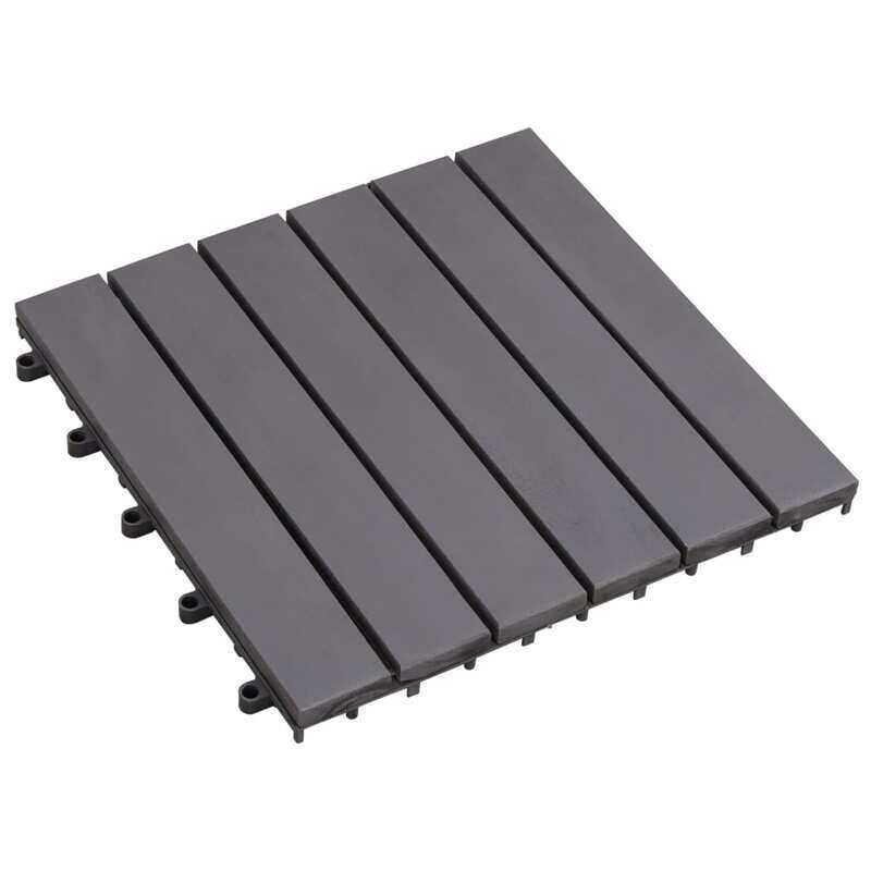 

vidaXL Decking Tiles 10 pcs Grey Wash 30x30 cm Solid Acacia Wood