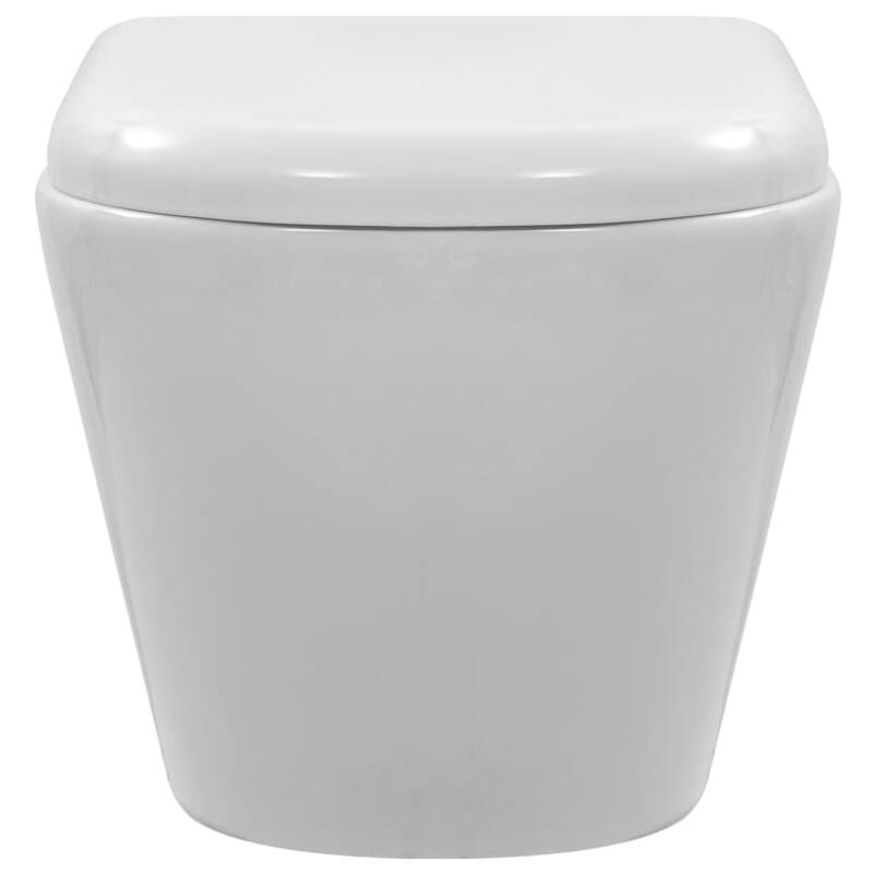 vidaXL Wall Hung Rimless Toilet Ceramic White