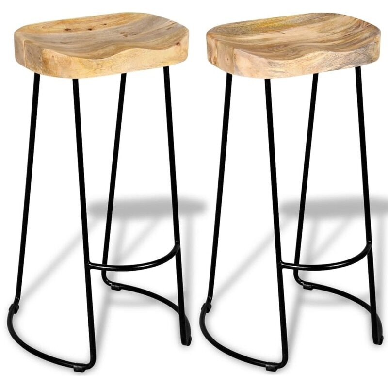 

vidaXL Bar Stools 2 pcs Solid Mango Wood