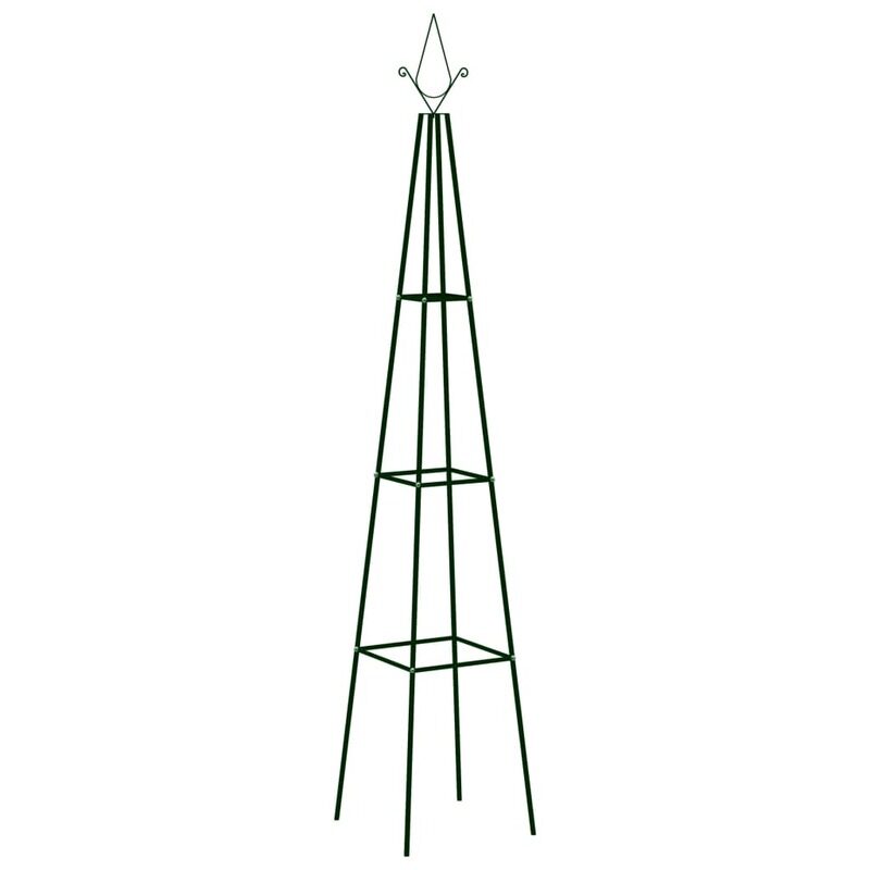 

vidaXL Garden Climbing Plant Racks 2 pcs Dark Green 35x35x195 cm Iron