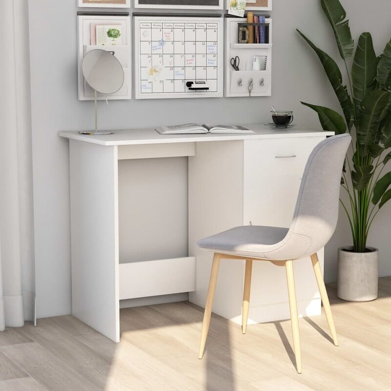 

vidaXL Desk White 100x50x76 cm Engineered Wood