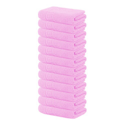 Solid Pink 12 piece 100% Cotton Hand Towel/Gym Towel/Face Towel