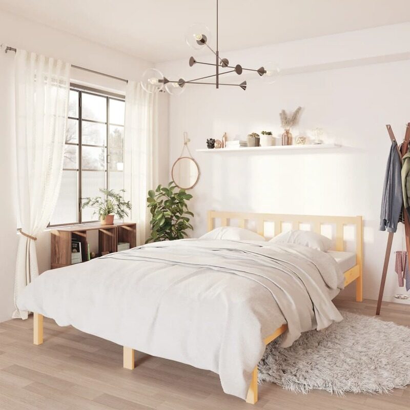 

vidaXL Bed Frame Solid Pinewood 160x200 cm