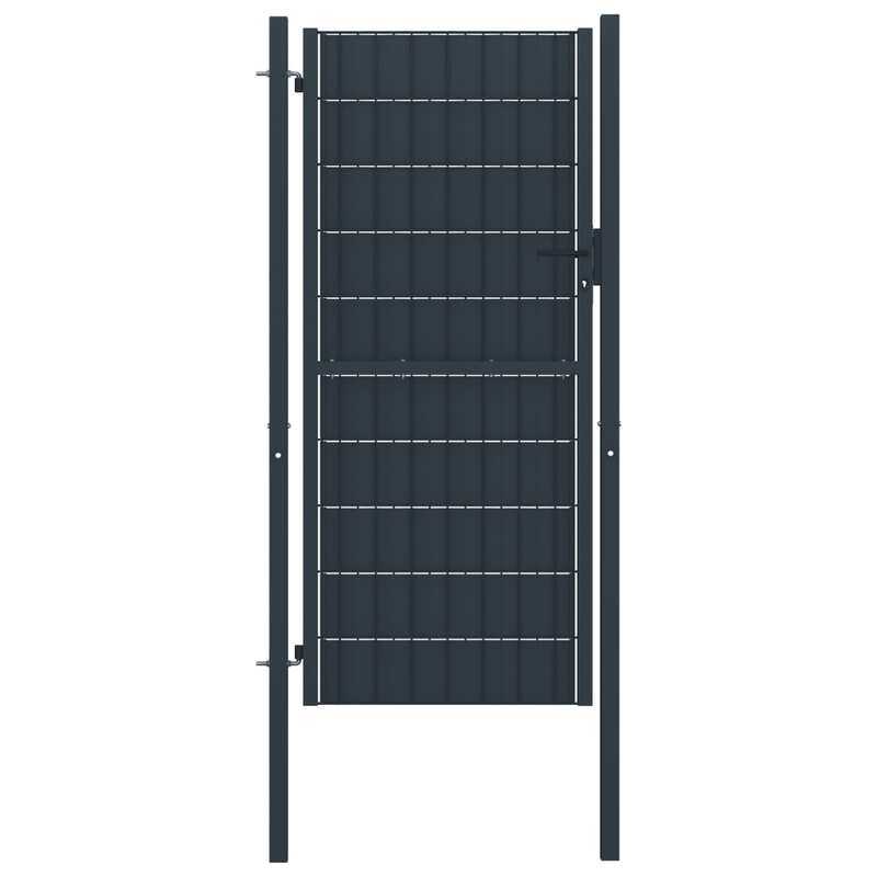 

vidaXL Fence Gate PVC and Steel 100x164 cm Anthracite