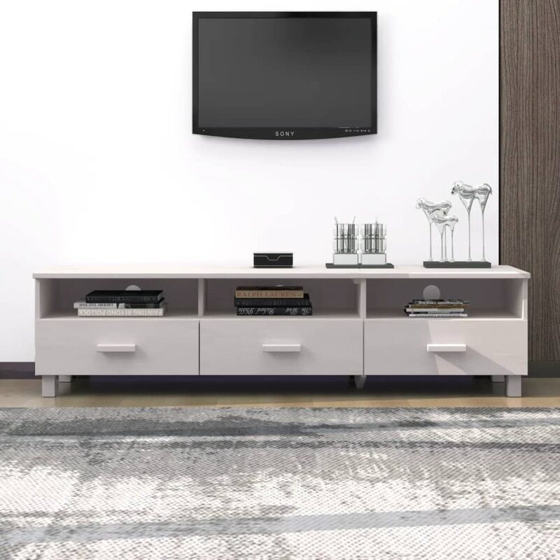 

vidaXL TV Cabinet HAMAR White 158x40x40 cm Solid Wood Pine