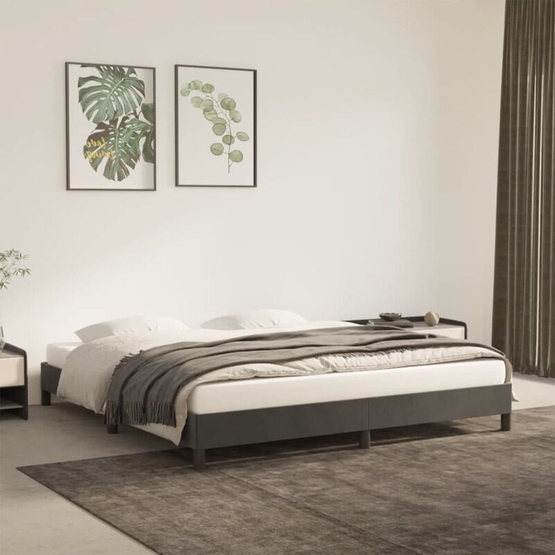 

vidaXL Bed Frame Dark Grey 180x200 cm 6FT Super King Velvet