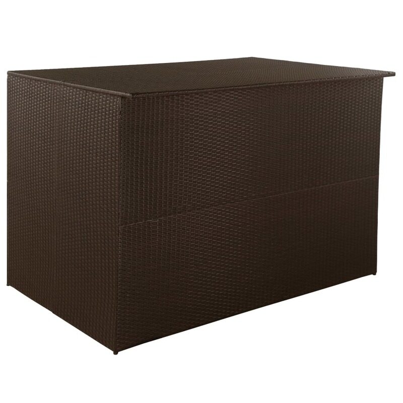 

vidaXL Garden Storage Box Brown 150x100x100 cm Poly Rattan