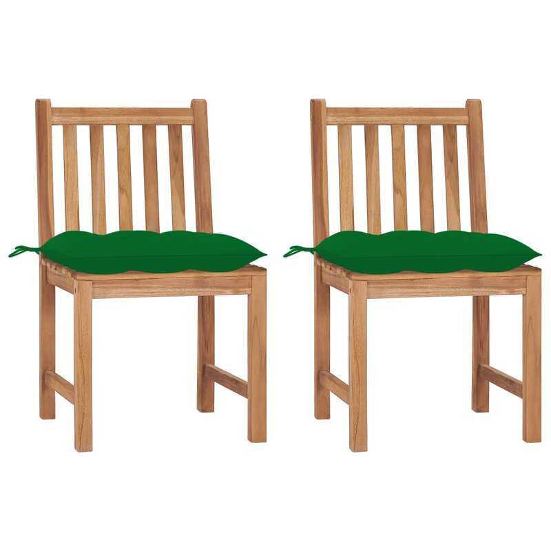 

vidaXL Garden Chairs 2 pcs with Cushions Solid Teak Wood