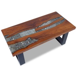 vidaXL Coffee Table Teak Resin 100x50 cm