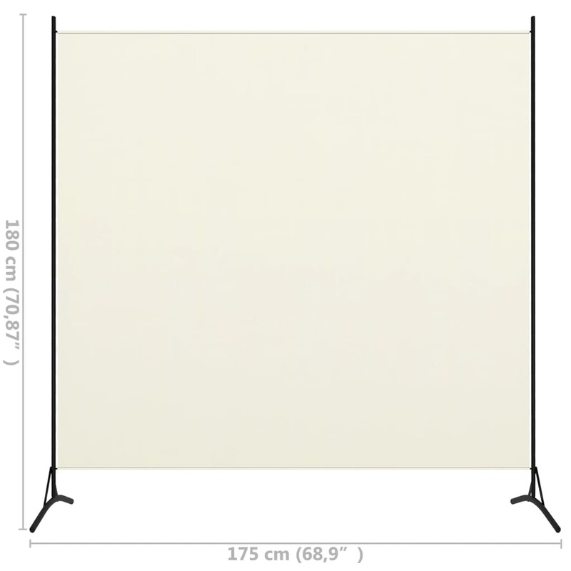 vidaXL 1-Panel Room Divider Cream White 175x180 cm