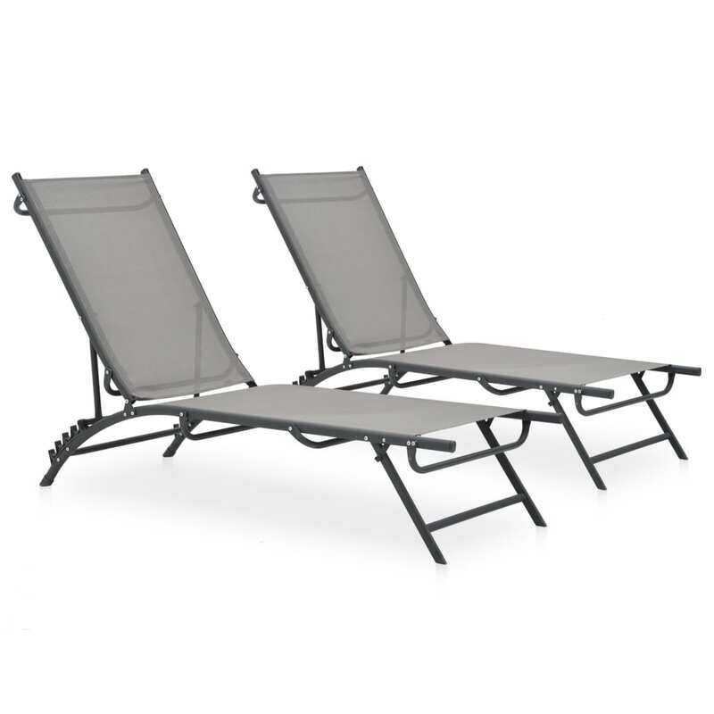 

vidaXL Sun Loungers 2 pcs Textilene and Steel