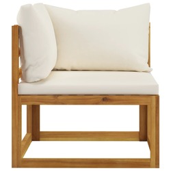 vidaXL 12 Piece Garden Lounge Set with Cushion Cream Solid Acacia Wood