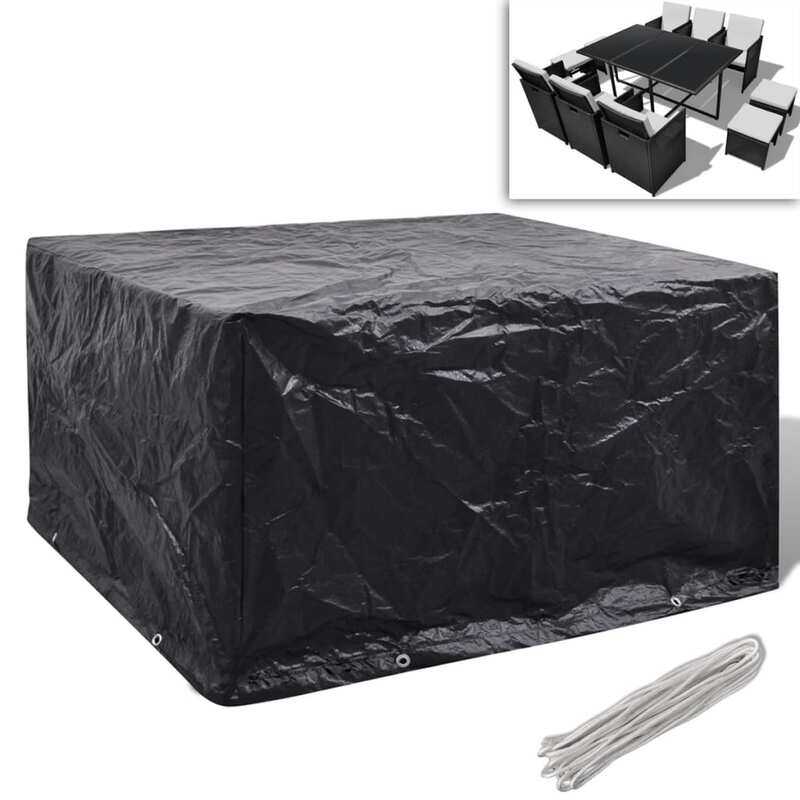 

vidaXL Garden Furniture Cover 6 Person Poly Rattan Set 8 Eyelets 172 x 113cm