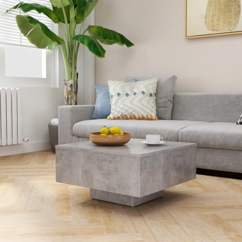 

vidaXL Coffee Table Concrete Grey 60x60x31.5 cm Engineered Wood