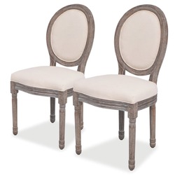 vidaXL Dining Chairs 2 pcs Linen