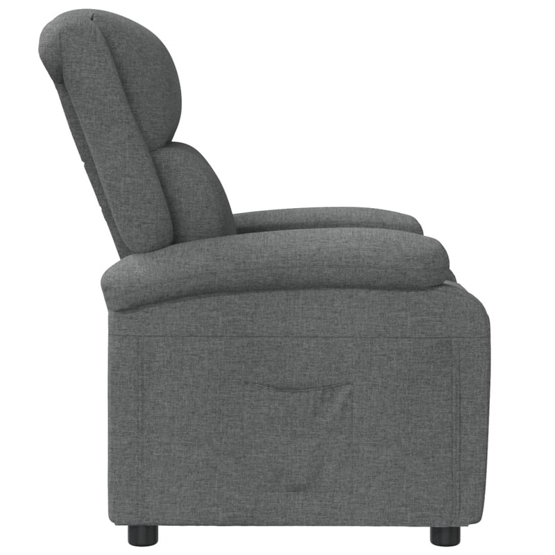 vidaXL TV Recliner Chair Dark Grey Fabric