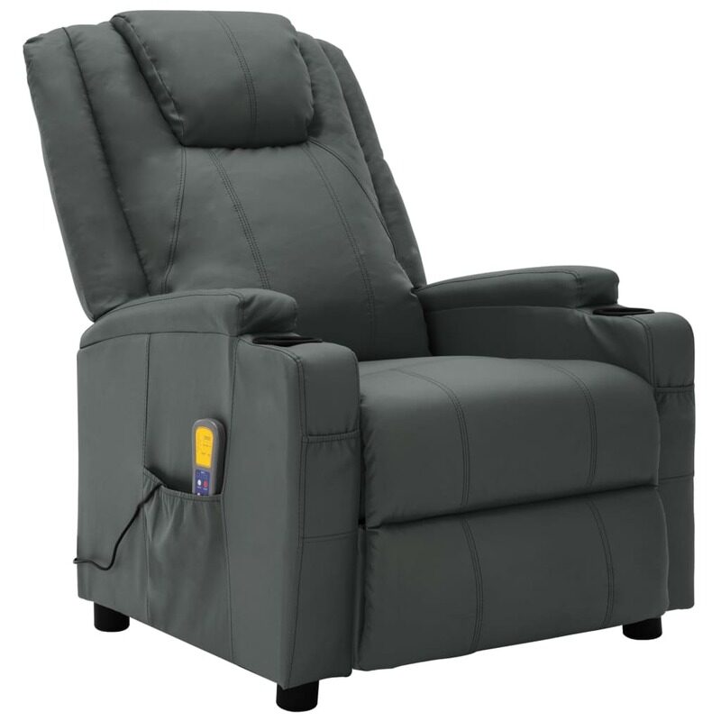 

vidaXL Massage Reclining Chair Anthracite Faux Leather