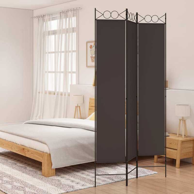 

vidaXL 3-Panel Room Divider Brown 120x220 cm Fabric