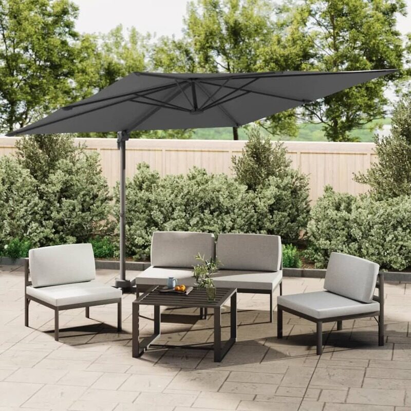 

vidaXL Cantilever Umbrella with Aluminium Pole Anthracite 400x300 cm