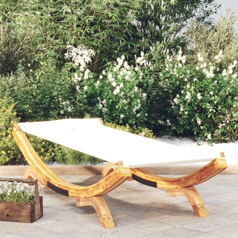 

vidaXL Outdoor Lounge Bed 100x188.5x44 cm Solid Bent Wood Cream