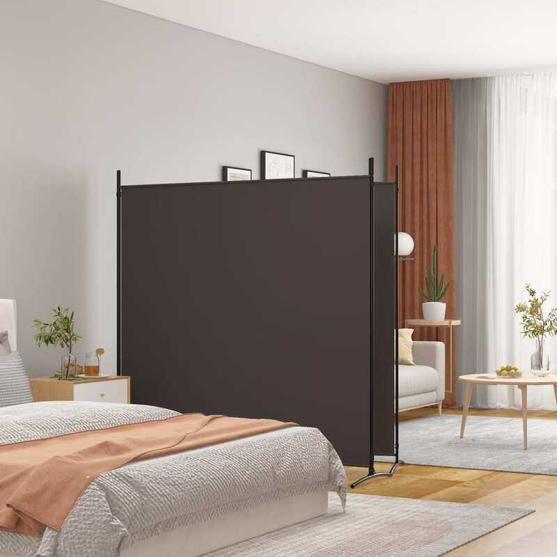 

vidaXL 2-Panel Room Divider Brown 348x180 cm Fabric