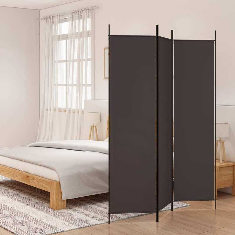 

vidaXL 3-Panel Room Divider Brown 150x200 cm Fabric