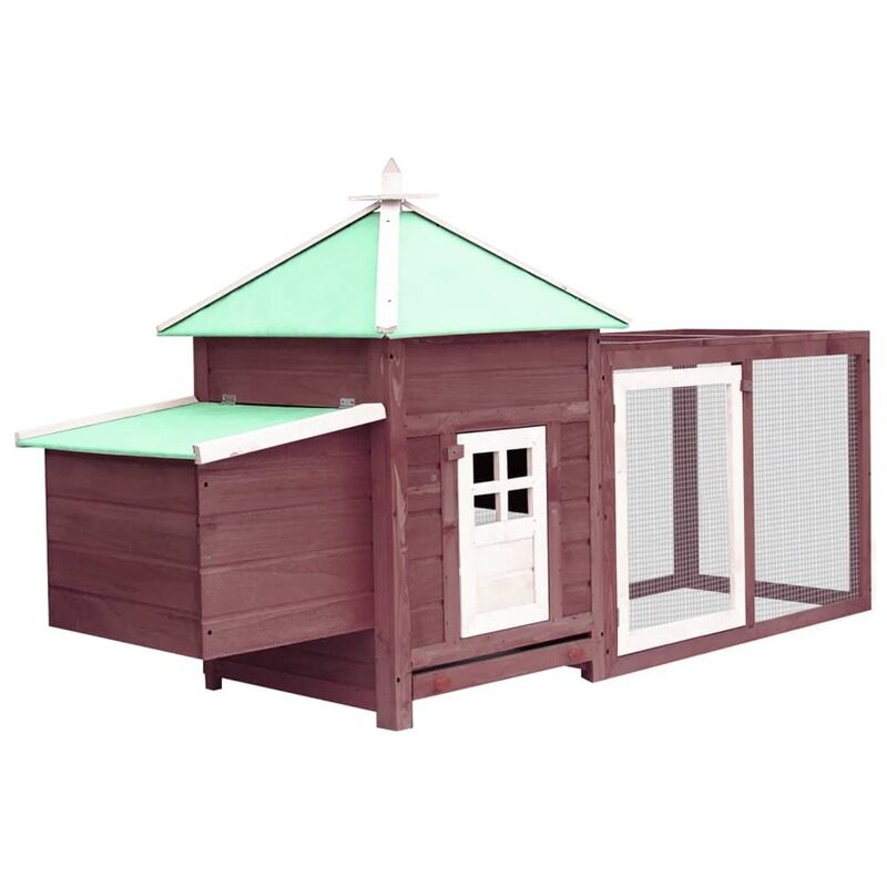 

Vidaxl Chicken Coop with Nest Box Mocha 190x72x102 cm Solid Firwood