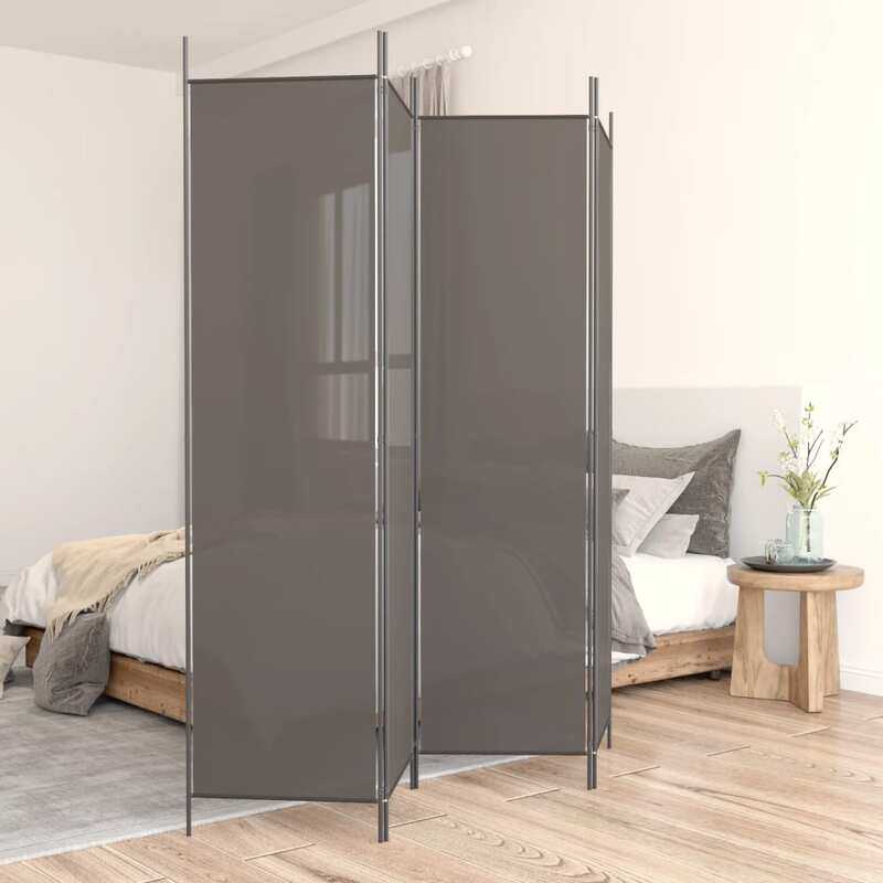 

vidaXL 4-Panel Room Divider Anthracite 200x220 cm Fabric